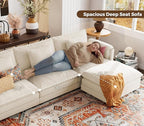 ELUCHANG 150'' Modular Sectional Cloud Couch, Modern Comfy Chenille U Shaped - Image 4