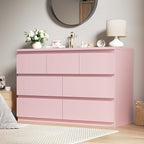 Jocoevol Modern Pink 7 Drawer Dresser by JOCOEVOL