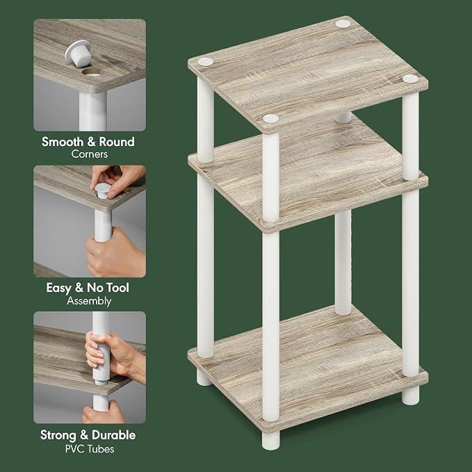 Furinno Turn-N-Tube Side Table, 3-Tier End Table - Image 5