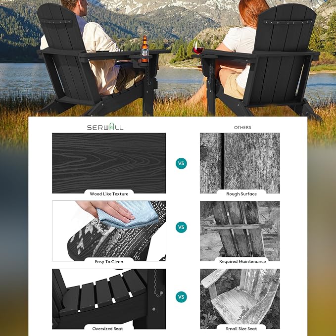 SERWALL HDPE Folding Adirondack Chair - Image 2