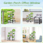 iDavosic.ly Plant Stand Indoor Outdoor, 8 Tier Corner Metal Flower Display - Image 3