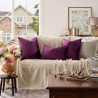 GIGIZAZA Velvet Pillow Covers 24x24 Decorative Pillows Pack of 2 Purple | Throw - Image 6