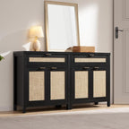 SICOTAS Sideboard Buffet Storage Cabinet Set of 3, Rattan Credenza Buffet Table - Image 9
