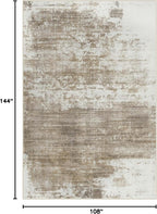 9x12 Area Rugs for Living Room: Washable Abstract Brown White Carpet | Non-slip - Image 2