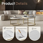 Otterease Nesting Tables Set of 2, 31.5" Round Coffee Table, Small Nesting - Image 3