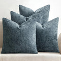 MIULEE Soft Decorative Chenille Pillow Covers Navy Blue 20x20 Pack of 4 | by MIULEE