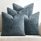MIULEE Soft Decorative Chenille Pillow Covers Navy Blue 20x20 Pack of 4 | by MIULEE