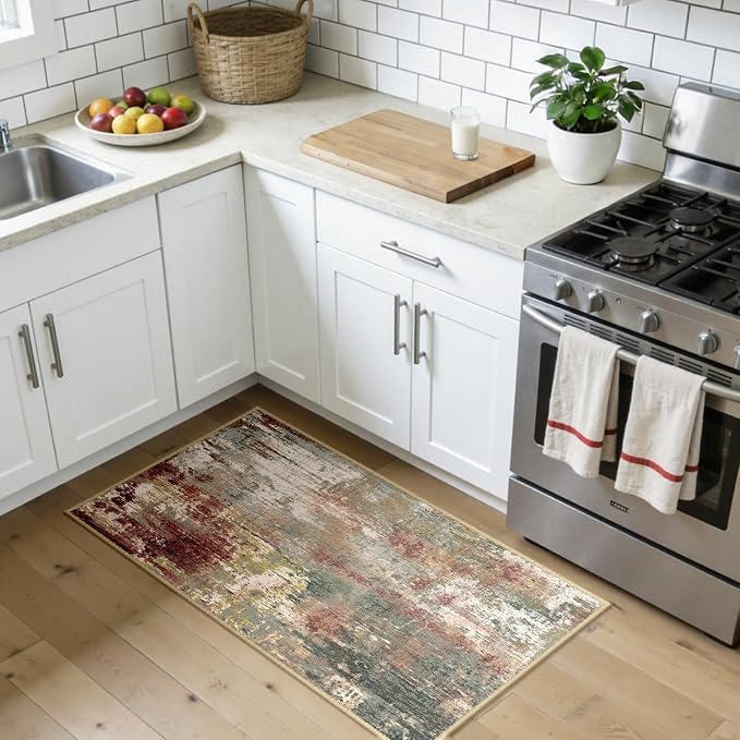 RELEANY Washable 2'x4' Abstract Area Rug - Image 3