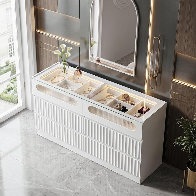 senlin Fluted 6 Drawer Dresser, - Image 7