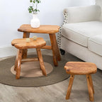 Greenage Cedar Roots Wooden Stool Naturally Shape Large 20" x 13" x 18" H Wood - Image 5