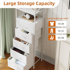 Somdot Tall Dresser for Bedroom, 5 Drawers Nightstand Vertical Storage Tower - Image 5