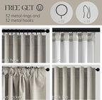 Topfinel 92 Inch Linen 100% Blackout Curtains 2 Panels - Image 3