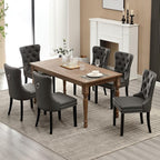 KCC Faux Leather Dining Chairs Set of 4, Upholstered High-end Tufted Dining - Image 8