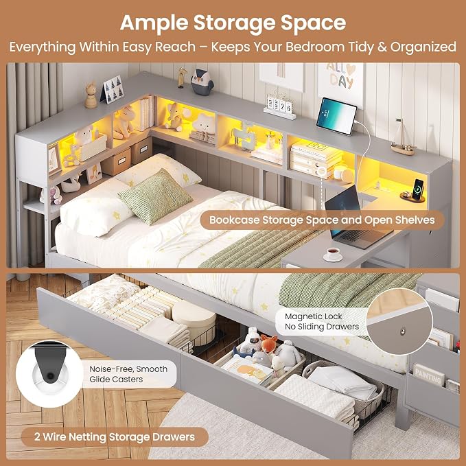 DICTAC Twin Corner Bed Frame - Image 7