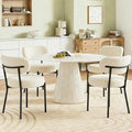 DUMOS Dining Chairs Set of 4, Mid Century Modern Chair Round Upholstered Curved by DumosLifestyle