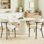 DUMOS Dining Chairs Set of 4, Mid Century Modern Chair Round Upholstered Curved by DumosLifestyle