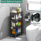 OKZEST Utility Slim Storage Cart, 4-Tier Narrow Bathroom Organizer and Storage - Image 2