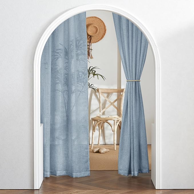 RYB HOME Linen Semi Sheer Curtains - Image 5