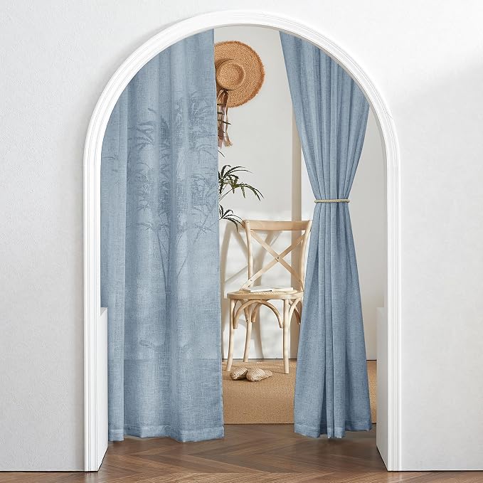 RYB HOME Linen Semi Sheer Curtains 63 inch Length - Image 7