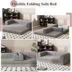 Garvee 78" Convertible Sleeper Sofa Bed, Plush Corduroy Futon Loveseat - Image 6