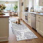 HEBE Hallway Runner Rug 2'x6', Washable Non Slip Kitchen Rug Runner | Soft Boho - Image 2