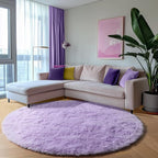 Light Purple Round Rugs 6ft for Living Room Bedroom, Fluffy Circle Area Rug for - Image 4
