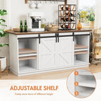 Shahoo Farmhouse Sideboard Buffet Cabinet, Coffee Bar Storage - Image 6