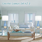 BesLowe 26in Tall Glass Table Lamps Set of 2 - Image 7