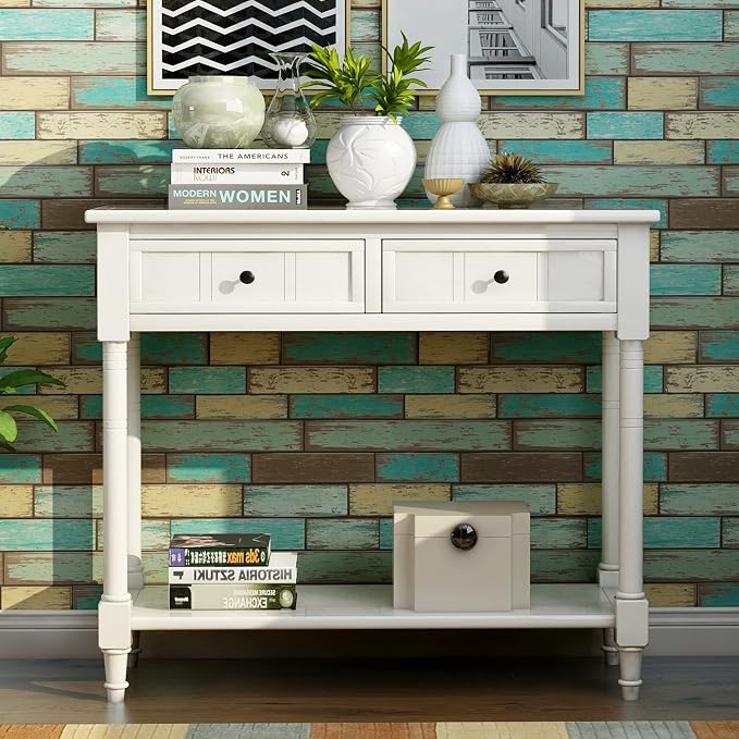 Merax Wood Sofa Table Console Table, Entryway Table Traditional Design by Merax