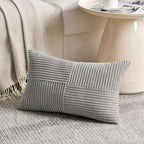 Fancy Homi 2 Packs Grey Lumbar Decorative Throw Pillow Covers 14x24 Inch - Image 2