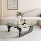 Modern Glass Coffee Table, 44.9"×32.3"×15.8" Triangle Center Table - Image 6