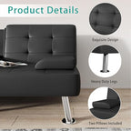 Flamaker Futon Sofa Bed Modern Folding Futon Set Convertible Recliner Lounge - Image 7