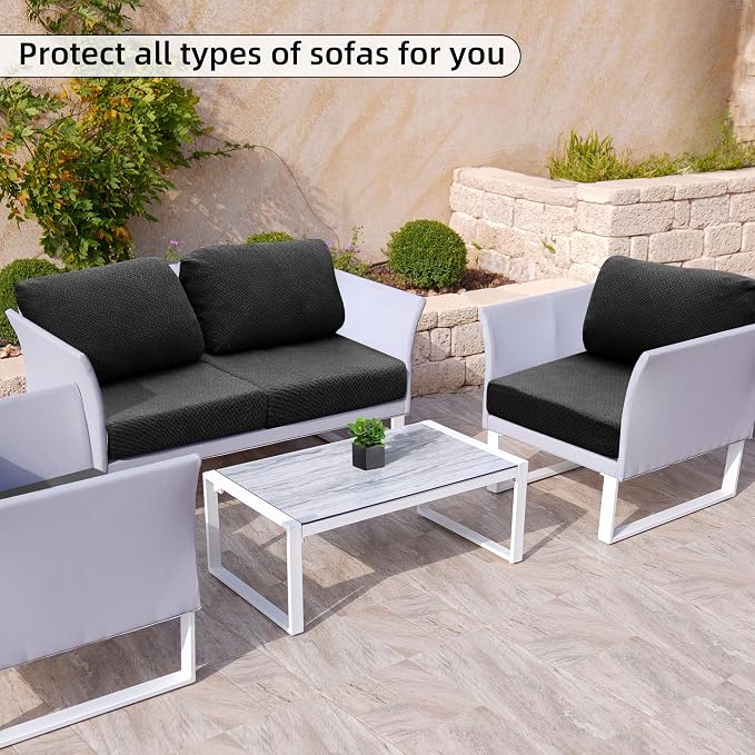 8PCS Patio Cushion Covers.Patio Furniture Couch SeatSlipcovers | Washable - Image 4