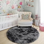 Amdrebio Tie-Dyed Dark Grey Large Round Rug 7Ft - Image 8
