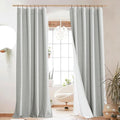 NICETOWN Grey Long Linen Full Shade Panels, Pair of Thermal Insulated & Energy by NICETOWN