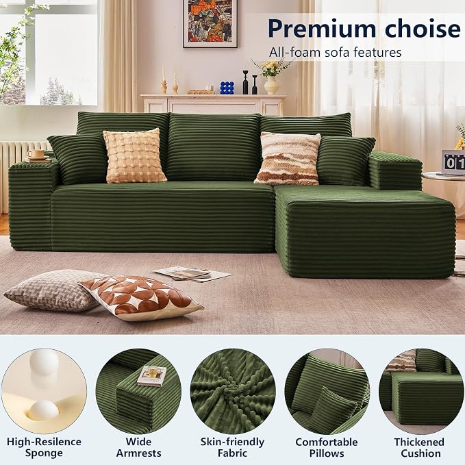 108" Modular Sectional Sofa, Sponge Sofa - Image 4