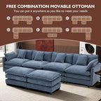 Ihanherry 146" U-Shaped Modern Sofa Modular Sectional Cloud Couch - Image 7