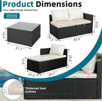 SUNLEI 3 Piece Patio Furniture Set, Outdoor PE Rattan Sectional Sofa Set - Image 2