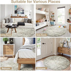Aelenmu Round Rug 6ft Washable Rug - Image 8