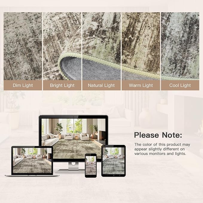 Lofus 5x7 Area Rug for Living Room, Abstract Washable Non-Slip Rugs, Dining Room - Image 7