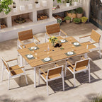 Outdoor Dining Set for 6, Patio Table and Chairs Set by Oasbira