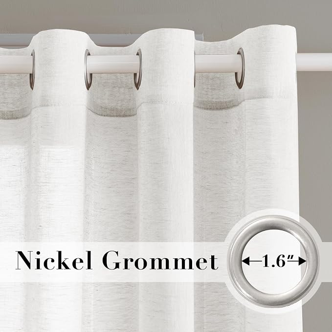 H.VERSAILTEX Linen Curtains 90 inches Long Linen Curtains/Natural Linen Blended - Image 2