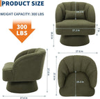 Garvee Ultra-Plush Swivel Accent Chair, 360° Barrel Lounge Chair - Image 3