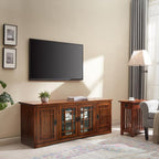 Leick Home 82360 Solid Wood Mission Oak Four Door TV Stand - Image 7
