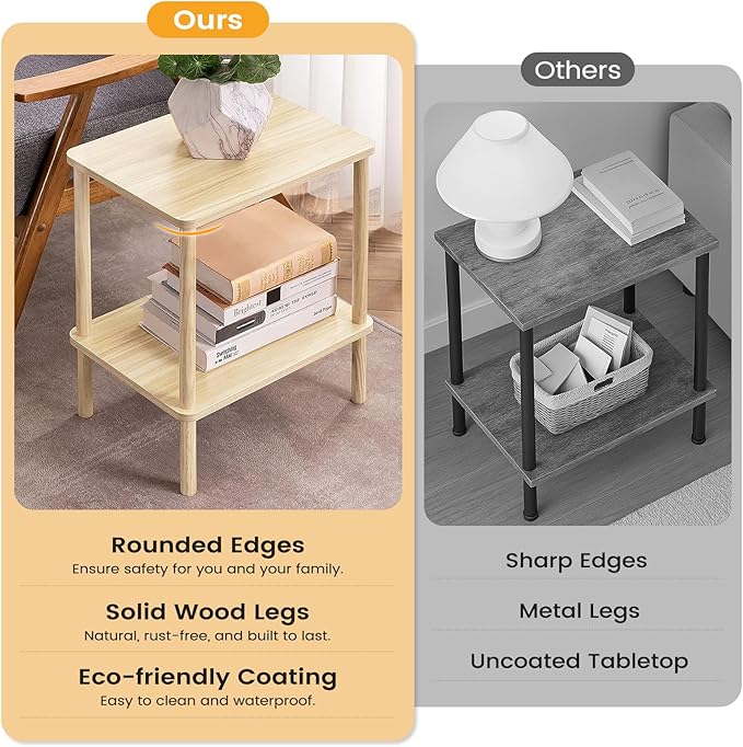Apicizon 2 Tier End Table, Small Side Table - Image 4