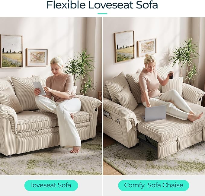 LINSY HOME Sectional Loveseat Sofa - Image 4