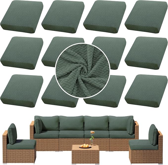 Outdoor Cushion Covers Set, Replacement by SUKAIKEQA