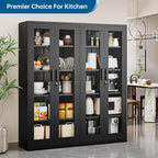 PEUKC Display Cabinet with Glass Doors, 71 Inches Metal Display Case with 4 - Image 9