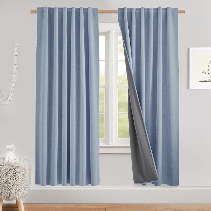 NICETOWN 100% Blackout Linen Curtains by NICETOWN