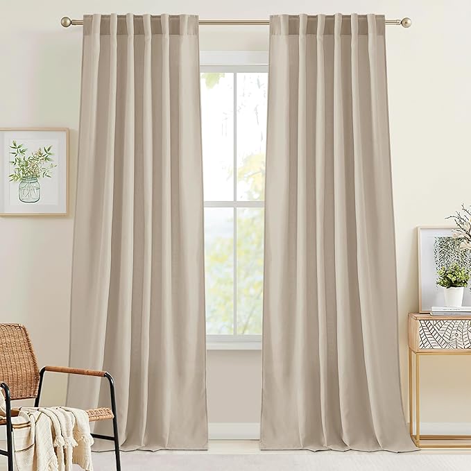 RYB HOME Linen Semi Sheer Curtains by RYBHOME